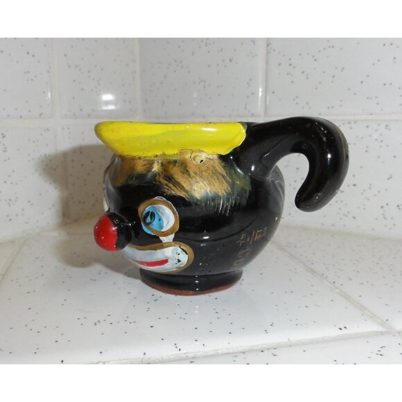 Vintage Thames Redware Clown Face Creamer or Espresso Cup oddity curiosity 1940s - Picture 2 of 16